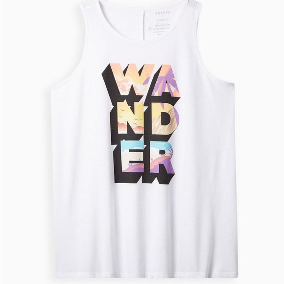 torrid Tops - NWT Torrid Everyday Tank - Signature Jersey Wander White Size 00